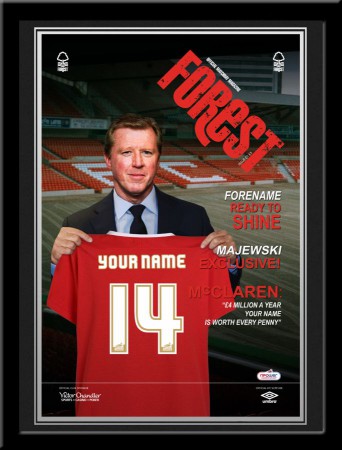 Titulok časopisu s trénerom mužstva a tvojim menom na drese FC Forest- 1N32